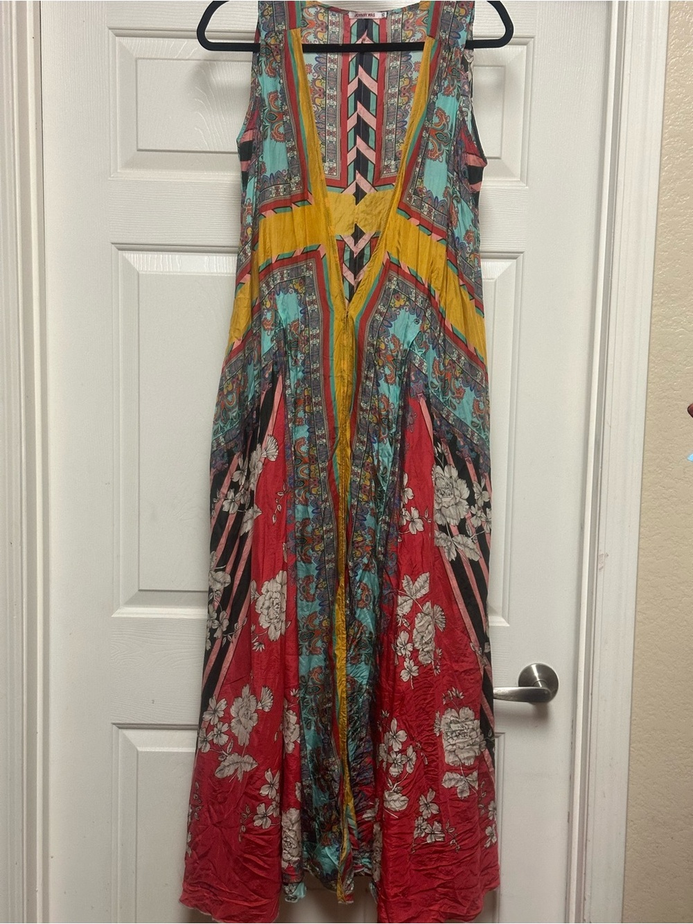 JOHNNY WAS Bohemian Floral Multicolor Maxi Dress-COVER UP  VEST Swimsuit Topper